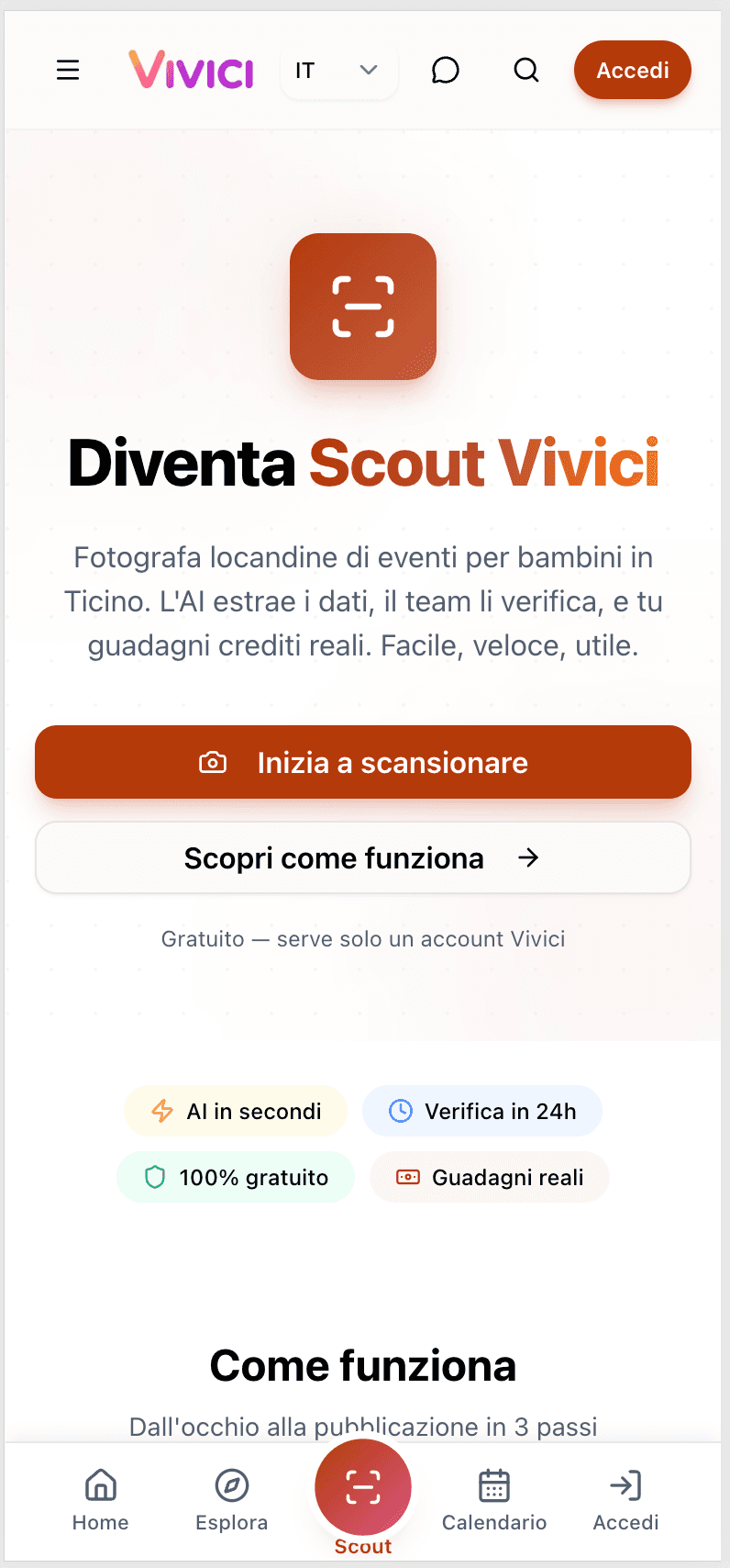 Programma Scout Vivici - scansione locandine con AI
